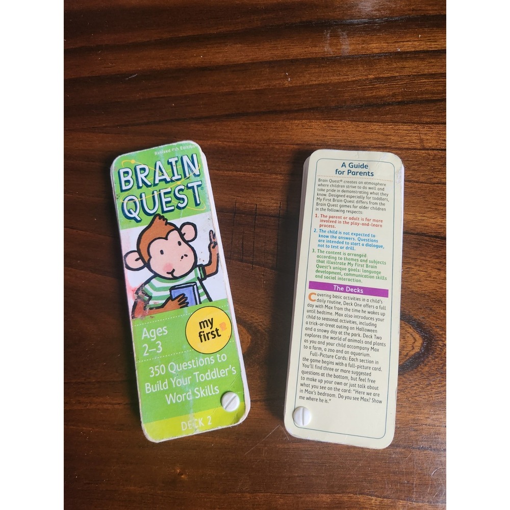 Brain Quest Ages 2-3 My First Deck 1 & 2 350 Questions To Build Skill 4th Ed.